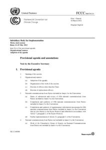 United Nations  FCCC/SBI[removed]Distr.: General 16 March 2012 Original: English