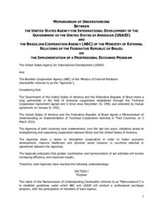 Microsoft Word - Memorandum of Understanding on the Implementation of a Professional Exchange Program - Feb. 10, 2011