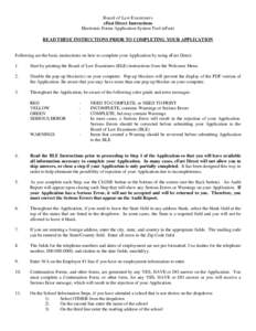 Board of Law Examiners eFast Direct Instructions Electronic Forms Application System Tool (eFast) READ THESE INSTRUCTIONS PRIOR TO COMPLETING YOUR APPLICATION  Following are the basic instructions on how to complete your