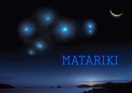 matariki  Pattern used on cover and inside pages: Māngōroa (the milky way) pattern used in tukutuku panels throughout Aotearoa.
