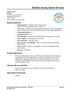 Klickitat County Senior Services[removed]Summary of Public Transportation M 3079