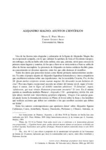 ALEJANDRO MAGNO: ASUNTOS CIENTÍFICOS MIGUEL E. PÉREZ MOLINA CARMEN GUZMÁN ARIAS