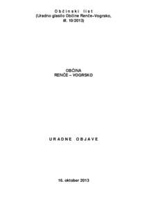 Občinski list (Uradno glasilo Občine Renče–Vogrsko, št[removed]OBČINA RENČE – VOGRSKO