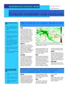 Physical oceanography / Polynesia / Atmospheric dynamics / Oceanography / El Niño-Southern Oscillation / South Pacific convergence zone / Samoa / Sea surface temperature / Rain / Atmospheric sciences / Meteorology / Tropical meteorology