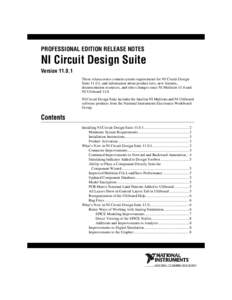 Archived: NI Circuit Design Suite Professional Edition Release Notes - National Instruments