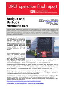 Antigua and Barbuda: Hurricane Earl DREF operation n° MDRAG002 GLIDE n° TC[removed]ATG