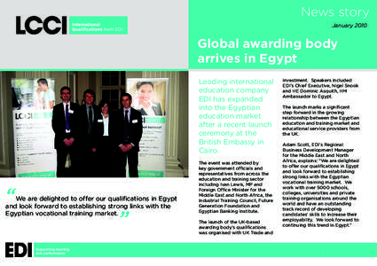 News story January 2010 Global awarding body arrives in Egypt Leading international