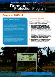 The Port Phillip and Western Port  Ramsar Protection Program