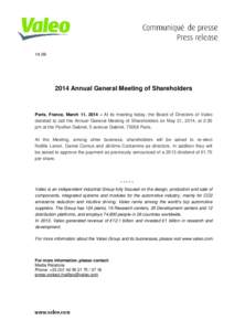 DRAFTAnnual General Meeting of Shareholders