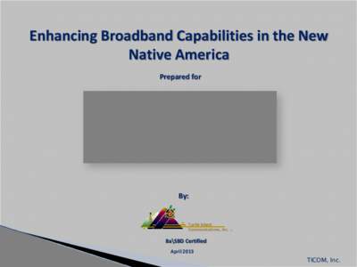 Enhancing Broadband Capabilities in the New Native America Prepared for By: