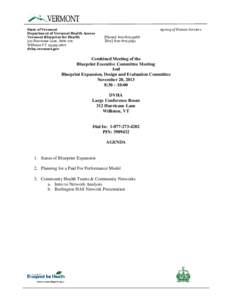 State of Vermont Department of Vermont Health Access Vermont Blueprint for Health 312 Hurricane Lane, Suite 201 Williston VT[removed]dvha.vermont.gov