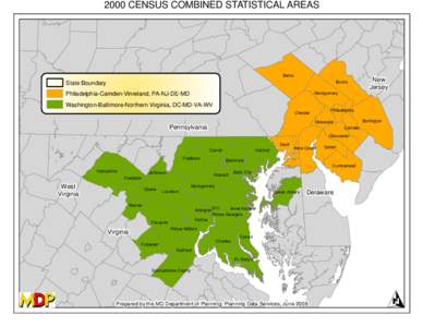 2000 CENSUS COMBINED STATISTICAL AREAS  Berks Bucks  State Boundary