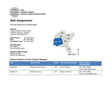 Jackson Airports District Office Staff Assignments