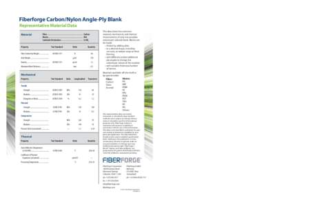 Fiberforge Carbon/Nylon Angle-Ply Blank  Fiberforge Carbon/Nylon Angle-Ply Blank Representative Material Data