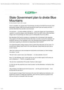 State Government plan to divide Blue Mountains | Blue Mountains Gazette  http://www.bluemountainsgazette.com.au/story[removed]state-government... (/)