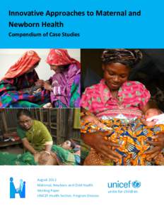 Innovative Approaches to Maternal and Newborn Health Compendium of Case Studies August 2013 Maternal, Newborn and Child Health