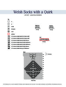 Welsh Socks with a Quirk JUDY ALEXANDER Key k p Right Foot