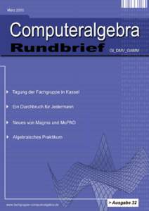 Computeralgebra-Rundbrief Nr. 32 M¨arzInhalt