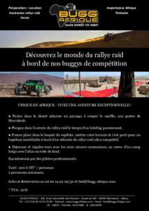 Préparation – Location Assistance rallye raid Vente Importateur Afrique Predator