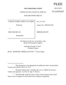 FILED JAN[removed]NOT FOR PUBLICATION UNITED STATES COURT OF APPEALS