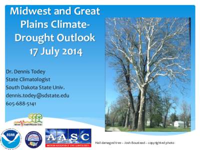 Midwest and Great Plains ClimateDrought Outlook 17 July 2014 Dr. Dennis Todey State Climatologist South Dakota State Univ.