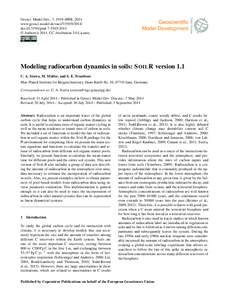 Geosci. Model Dev., 7, 1919–1931, 2014 www.geosci-model-dev.net[removed]doi:[removed]gmd[removed] © Author(s[removed]CC Attribution 3.0 License.  Modeling radiocarbon dynamics in soils: S OIL R version 1.1