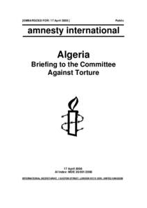 [EMBARGOED FOR: 17 AprilPublic amnesty international
