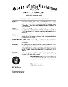 EXECUTIVE DEPARTMENT PROCLAMATION NO. 60 BJ 2008 EXTENSION OF STATE OF EMERGENCY - HURRICANE IKE WHEREAS,