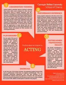 1  CONSERVATORY TRAINING Acting students undertake rigorous training to develop their innate talent and to prepare for entry into the