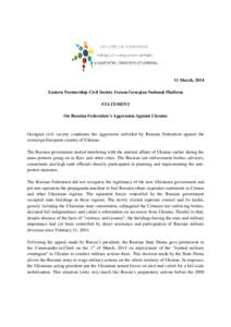 Statement on Russian agression towards Ukraine_11 March, 2014-EN