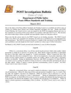 POST Investigations Bulletin