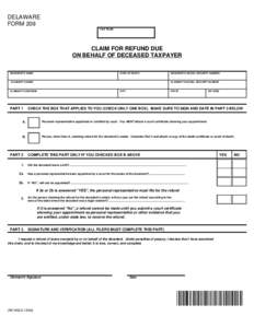 DELAWARE FORM 209 Reset TAX YEAR