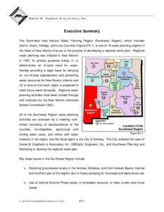 Daniel B. Stephens & Associates, Inc.  Executive Summary The Southwest New Mexico Water Planning Region (Southwest Region), which includes Catron, Grant, Hidalgo, and Luna Counties (Figure ES-1), is one of 16 water plann