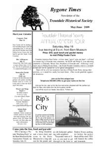 Bygone Times Newsletter of the Troutdale Historical Society May/June 2009