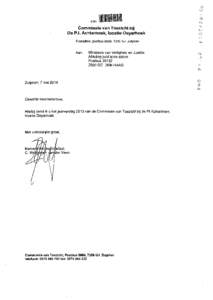 0B0111111111111111111 Commissie van Toezicht bij De P.1. Achterhoek, locatie Ooyerhoek Postadres: postbus 9008, 7200 GJ Zutphen  Aan: