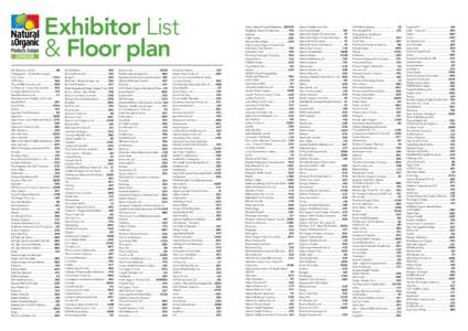 Exhibitor List & Floor plan 001 Skincare London .................................B8 10 Degrees C - Dr Martins Organic Coco Juice .............................................H10J 100% Pure .............................