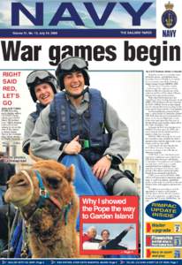 Volume 51, No. 13, July 24, 2008  War games begin RIGHT SAID RED,