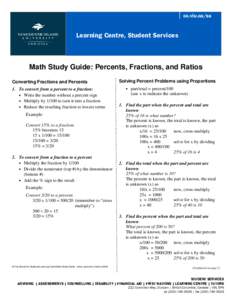 Math Study Guide - ratios, percents, fractions 2008.pub