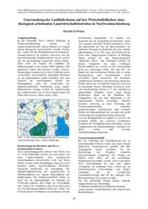 Untersuchung der Laufkäferfauna auf den Wirtschaftsflächen eines ökologisch arbeitenden Landwirtschaftsbetriebes in Nordwestmecklenburg