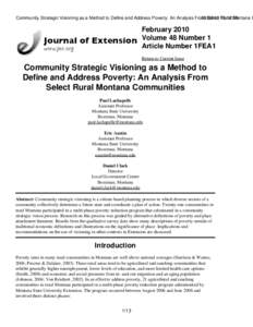 Community Strategic Visioning as a Method to Define and Address Poverty: An Analysis From[removed]Select 13:12:59 Rural Montana C  February 2010