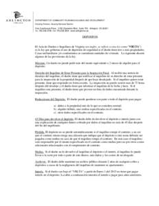 DEPARTMENT OF COMMUNITY PLANNING HOUSING AND DEVELOPMENT Housing Division, Housing Services Section One Courthouse Plaza 2100 Clarendon Blvd., Suite 700 Arlington, VATELFAXwww.arlington