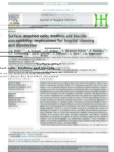Journal of Hospital Infection xxx1e12 Available online at www.sciencedirect.com Journal of Hospital Infection journal homepage: www.elsevierhealth.com/journals/jhin