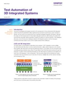 White Paper  Test Automation of 3D Integrated Systems January 2012