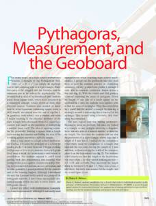 Pythagoras, Measurement, and the Geoboard F  or many years, as a high school mathematics