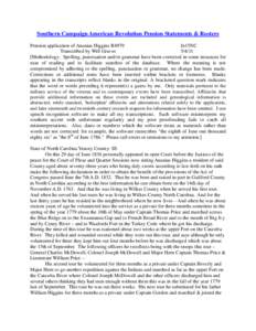 Southern Campaign American Revolution Pension Statements & Rosters Pension application of Ananias Higgins R4979 fn15NC Transcribed by Will Graves[removed]Methodology: Spelling, punctuation and/or grammar have been correc