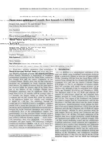 GEOPHYSICAL RESEARCH LETTERS, VOL. 30, NO. 12, 1614, doi:[removed]2002GL016616, 2003  Shear wave splitting and mantle flow beneath LA RISTRA Rengin Go¨k, James F. Ni, and Michael West Dept. of Physics, New Mexico State U