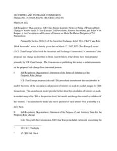 Notice of Filing of Proposed Rule Change to Amend the ICE Clear Europe CDS Procedures, Finance Procedures, and Rules With Respect to the Calculation and Payment of Interest on Mark-To-Market Margin on CDS Transactions