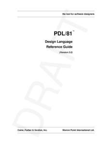 AF T the tool for software designers  PDL/81