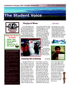 Kuskokwim Campus UAF, Student Newsletter  Volume 3 Issue 2 December 8, 2011