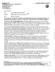 AGENDA1 Meeting of the Commission on State Mandates State Capitol Room 447 Sacramento, California Friday, July 25, 2014